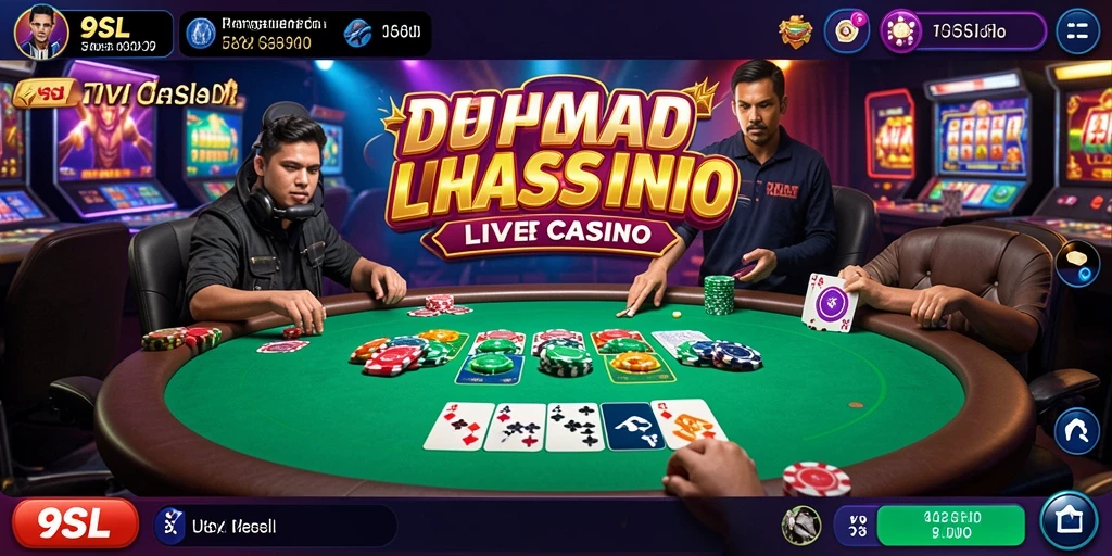 Tampilan gameplay Live Casino di aplikasi 9SL yang menegangkan.