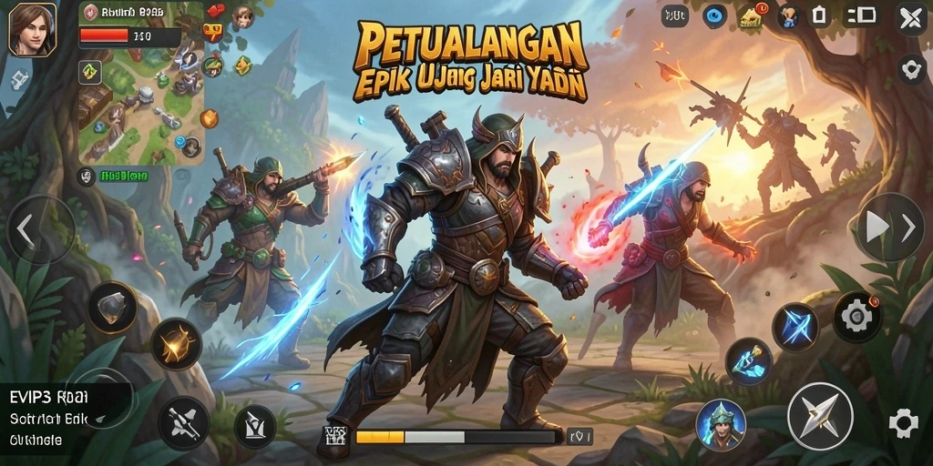 Tangkapan layar gameplay EVIP3 dengan aksi pertarungan yang menarik.