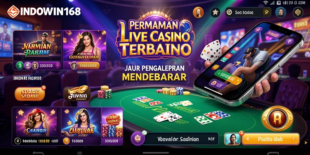 Tampilan gameplay Live Casino INDOWIN168 yang seru dan interaktif.