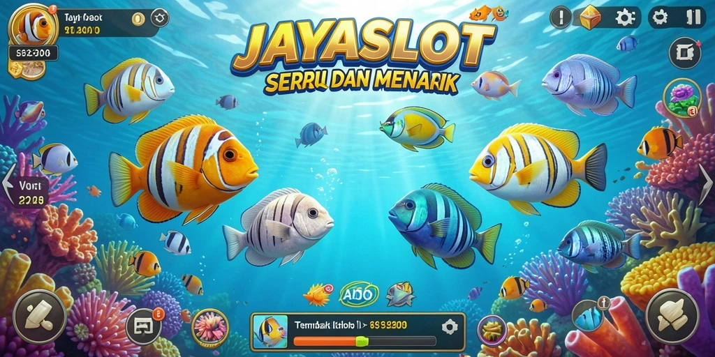 Tampilan gameplay seru JAYASLOT saat menembak ikan.