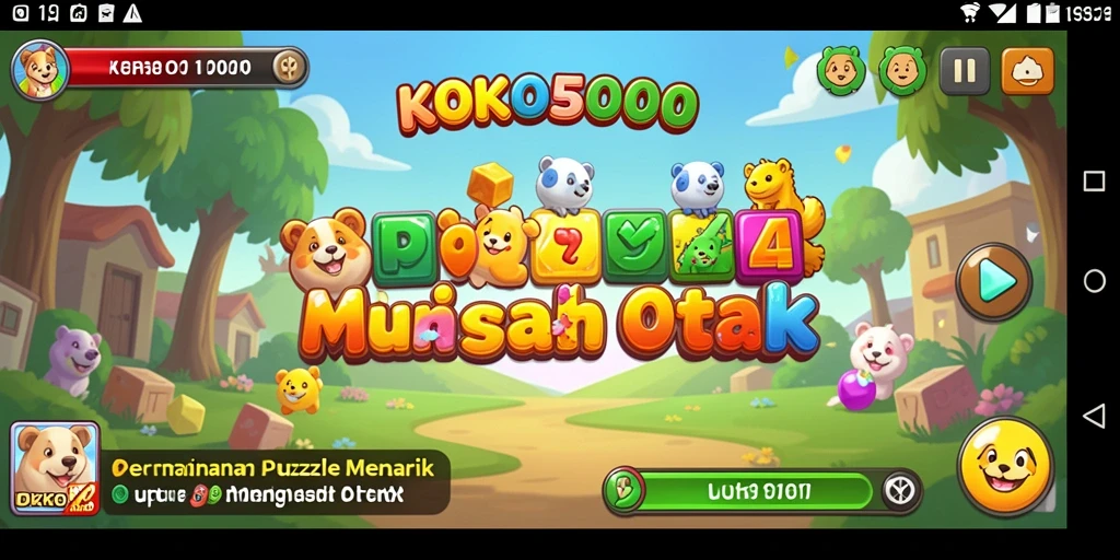 Screenshot gameplay KOKO5000 menunjukkan teka-teki yang menarik dan menantang.