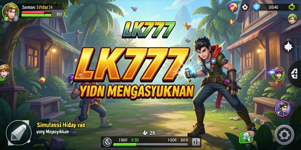 Tampilan gameplay LK777 dengan interaksi karakter dan lingkungan yang penuh warna.
