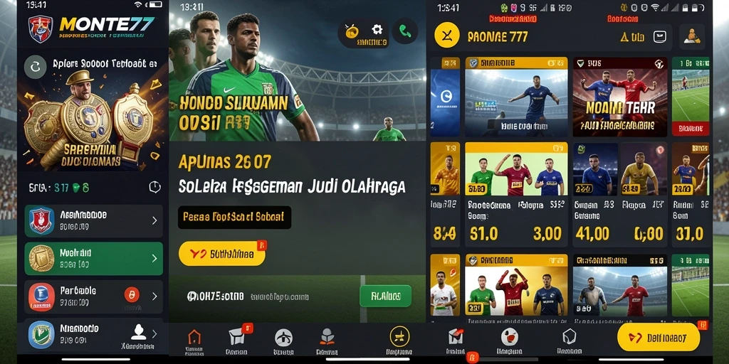Screenshot MONTE77 menampilkan antarmuka taruhan olahraga yang menarik.