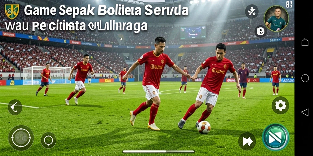 Tampilan gameplay yang mengesankan di V98 dengan aksi sepak bola nyata.