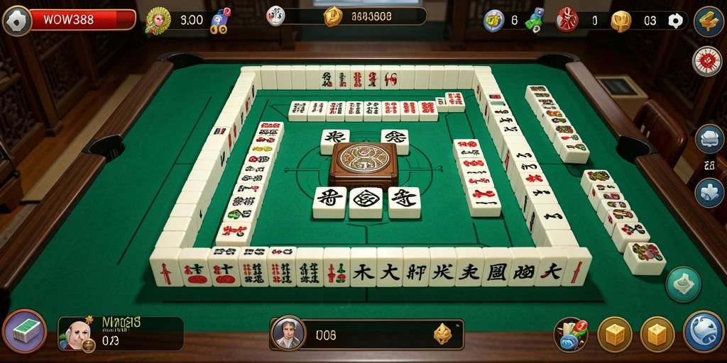 Screenshot WOW388 menampilkan gameplay Mahjong yang seru dan menarik.