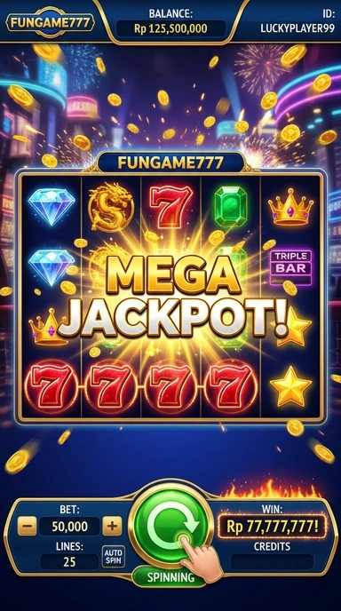Tampilan antarmuka pengguna aplikasi fungame777 yang menarik.